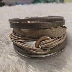 Multi Strand Layered Bracelet Multicolor Magnetic Closure